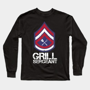 BBQ Grill Sergeant American Cook Barbecue Grilling Long Sleeve T-Shirt